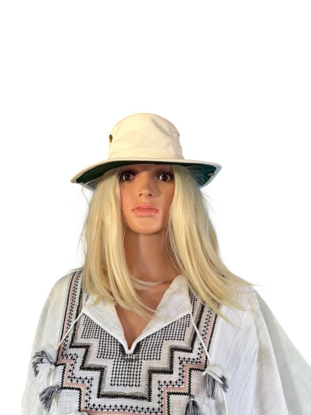 New Tilley T4 Cotton Duck Sun Hat 7 S 56.5cm Vintage HTF Ivory Green - Picture 14 of 14